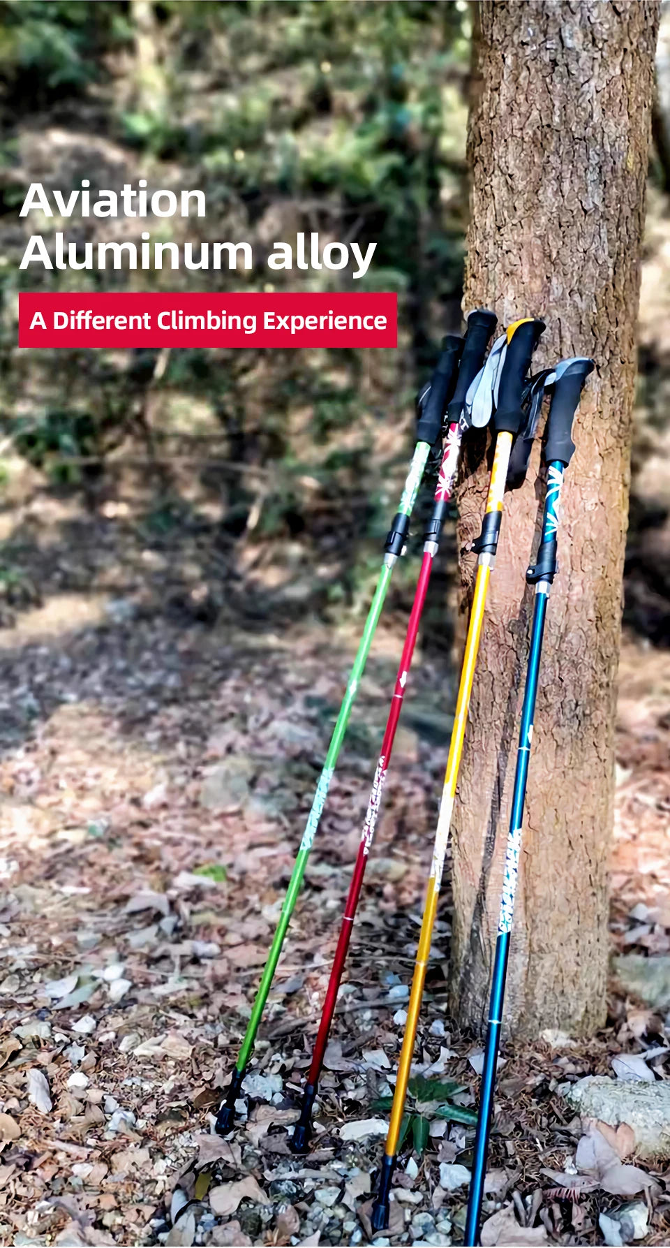 5-Section Folding Trekking Pole – Telescopic Hiking Stick for Camping, Nordic Walking, Travel